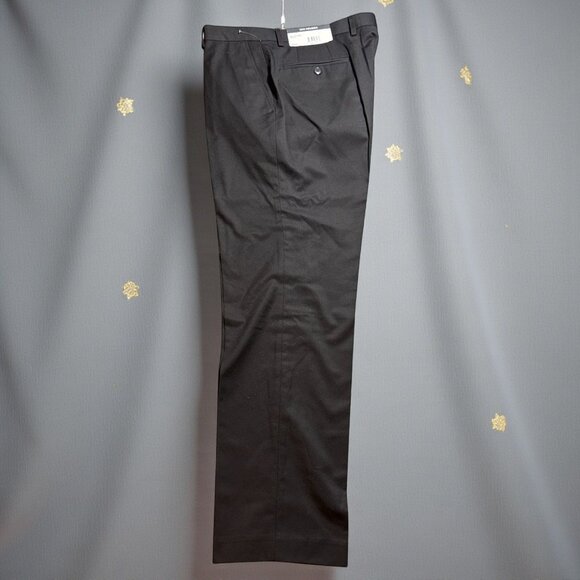 Van Heusen Mens Black Dress Pants 34W 30L Polyester/Rayon - Picture 1 of 5